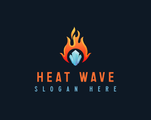 Fire Heat Cooler logo design