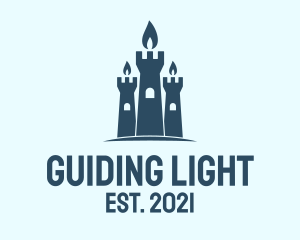 Blue Castle Candle  logo design