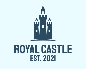 Blue Castle Candle  logo design