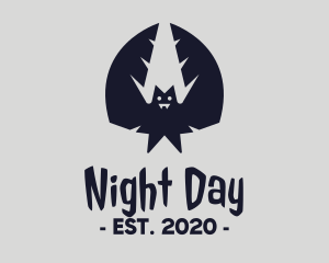 Bat Wings Fangs logo design