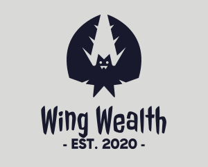 Bat Wings Fangs logo design