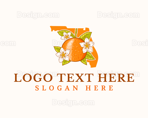 Florida Orange Blossom Fruit Logo