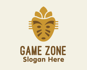 Golden Mayan Mask Logo