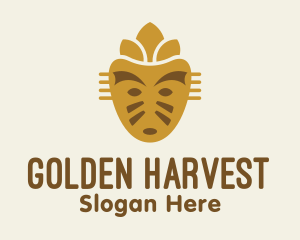 Golden Mayan Mask logo design