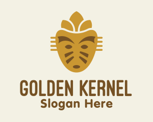 Golden Mayan Mask logo design