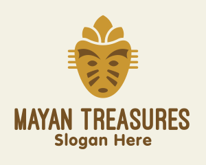 Golden Mayan Mask logo design