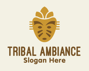 Golden Mayan Mask logo design