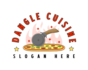 Pizza Cutter Diner logo design