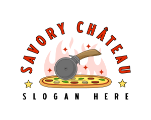 Pizza Cutter Diner logo design