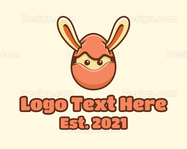 Bunny Rabbit Egg Ninja Logo