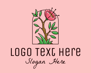 Wild Peony Flower logo