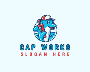 Dolphin Plumbing Wrench logo design