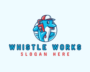 Dolphin Plumbing Wrench logo design