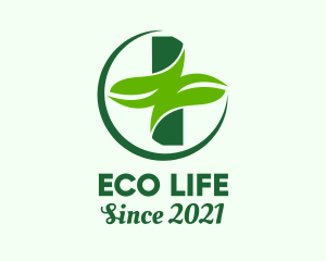 Environmental Cross Leaf  logo design