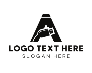 Letter - USB Plug Letter A logo design