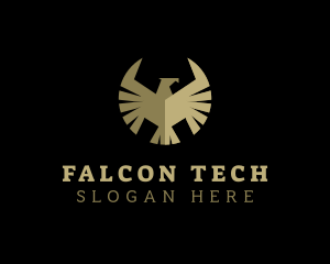 Golden Falcon Bird logo