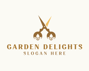 Flower Scissor Gardening logo design