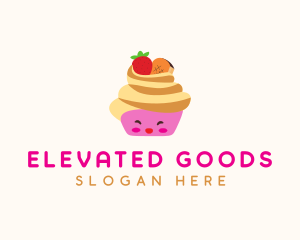 Happy Fruit Cupcake  logo design