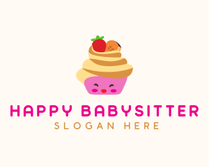 Happy Fruit Cupcake  logo design