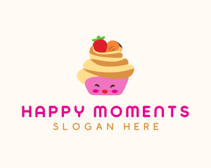 Happy Fruit Cupcake  logo design