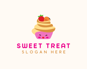 Happy Fruit Cupcake  logo design