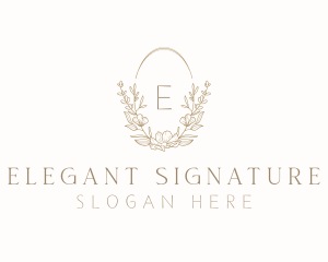 Elegant Wedding Planner Wreath logo design