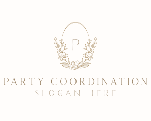 Elegant Wedding Planner Wreath logo design