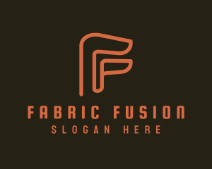 Orange Outline Letter F logo design