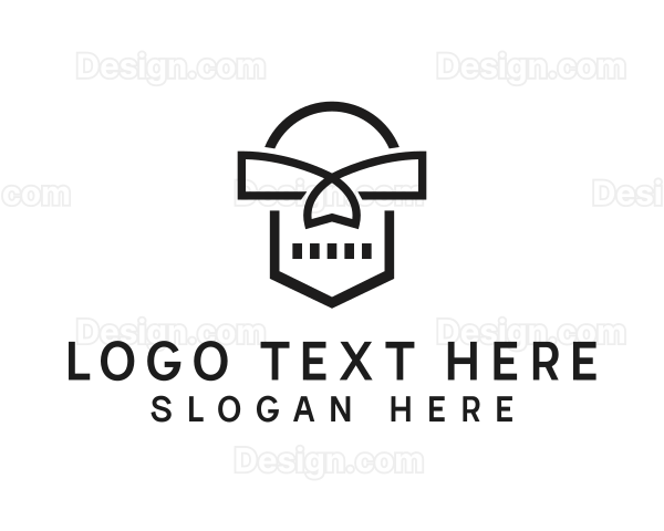 Geometric Skull Mask Logo