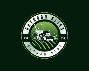 Landscaping Lawn Mower logo design