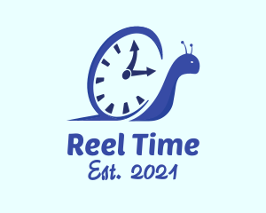 Blue Snail Clock logo design