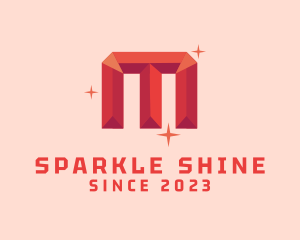 Shiny Gem Letter M logo