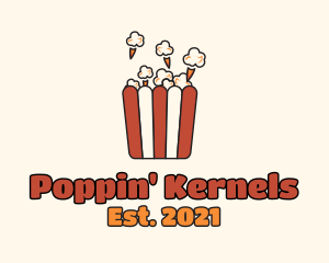 Cinema Popcorn Snack logo design