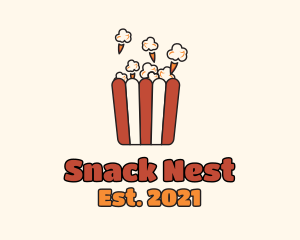 Cinema Popcorn Snack logo design