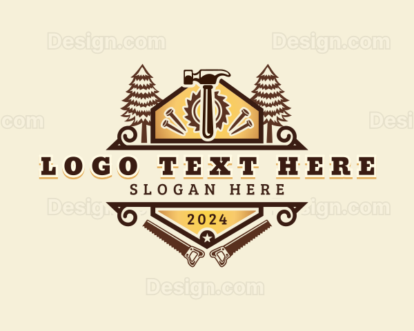 Wood Carpentry Lumberjack Logo