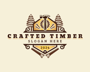 Wood Carpentry Lumberjack logo design