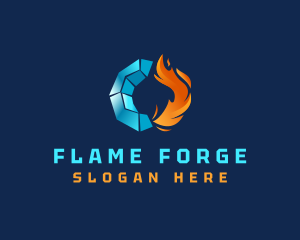 Ice Flame Air Conditioning logo design