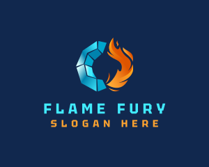 Ice Flame Air Conditioning logo design