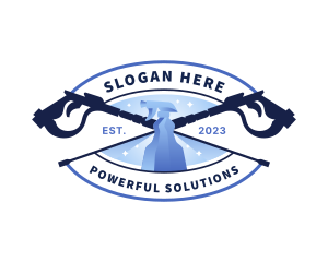 Pressure Washer Spray Cleaning logo design