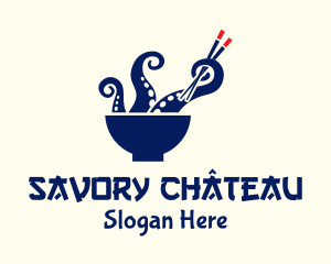 Octopus Seafood Bowl logo design