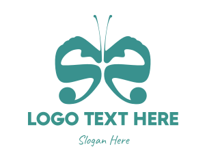 Teal Butterfly Wings logo