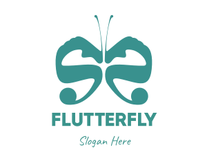 Teal Butterfly Wings logo