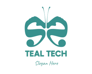 Teal Butterfly Wings logo