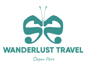 Teal Butterfly Wings logo