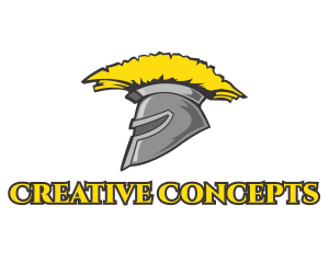 Spartan Yellow Helmet logo design