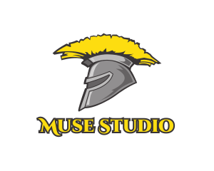 Spartan Yellow Helmet logo design