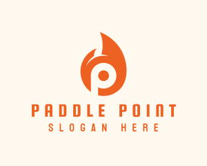 Orange Flame Letter P logo design