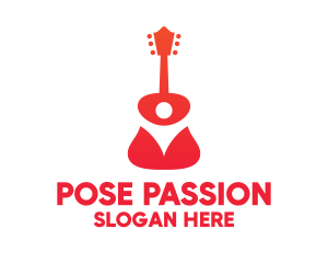 Red Rose Guitar logo design