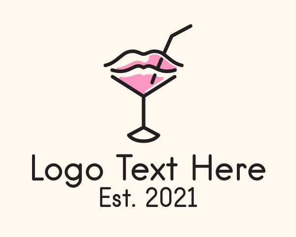 Wine Glass Lips logo