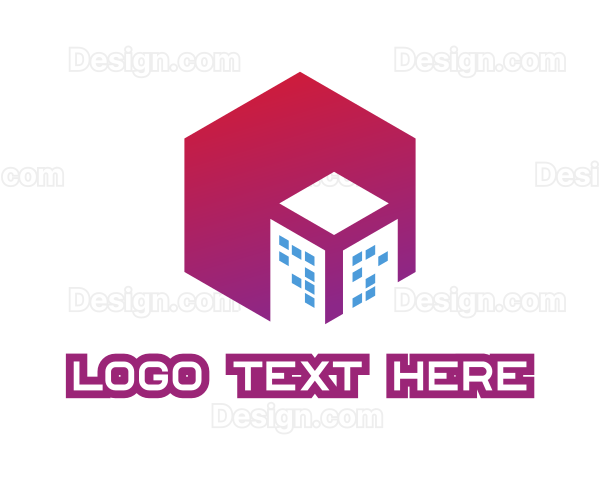 Gradient Polygon Building Logo